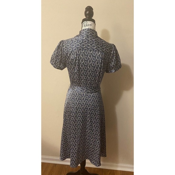 JG Hook Women’s Size 8 Vintage 90’s Classic Blue and White Geometric Dress - Picture 2 of 6